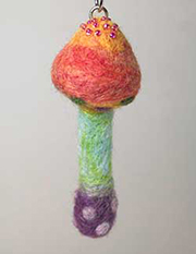 ドット柄付きのきのこ写真